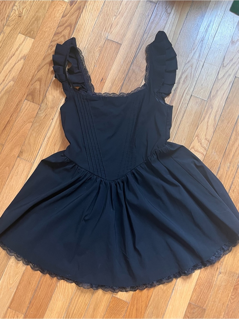 Women’s Black Ruffle Strap Dress